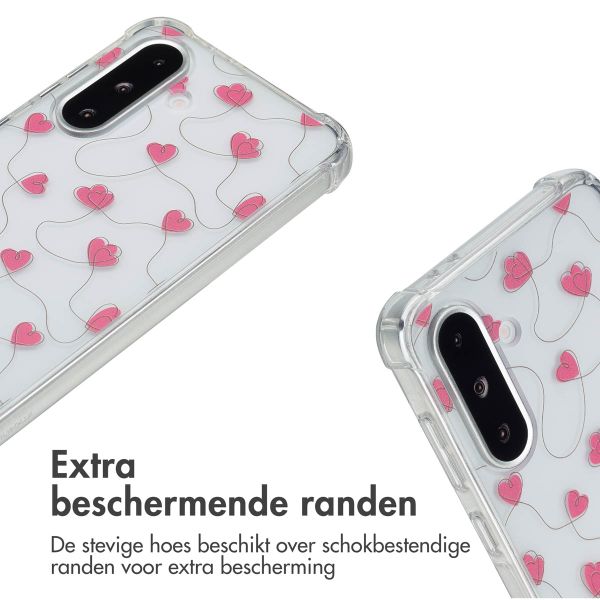 imoshion Design hoesje met koord Samsung Galaxy A36 - Dusty Rose Connected Hearts