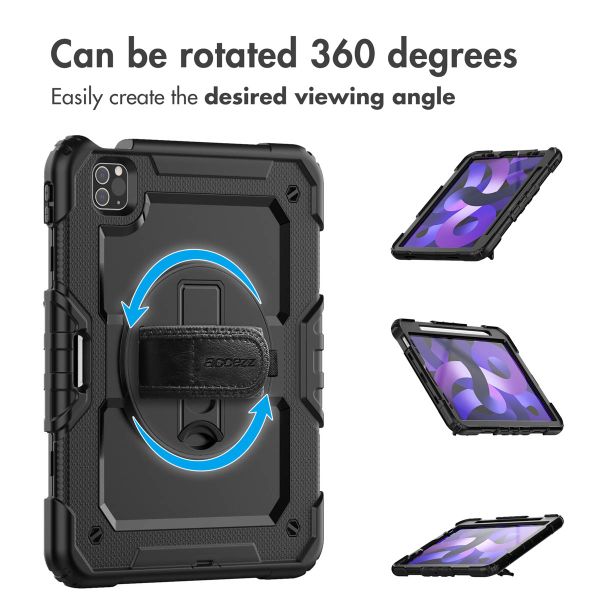 Accezz Rugged Back Cover with shoulder strap Apple iPad Air 5 (2022) / Air 4 (2020) - Black