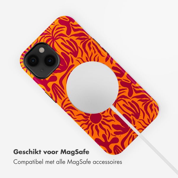 Selencia Vivid Tough Backcover met MagSafe iPhone 14 - Tropical Vibes Apricot