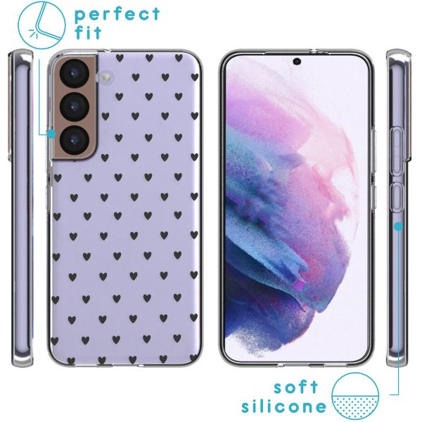 imoshion Design hoesje Samsung Galaxy S22 - Hartjes - Zwart