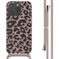 imoshion Siliconen design hoesje met koord iPhone 16 Pro - Animal Pink