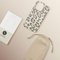Selencia Sabi Back Cover Panther Print with MagSafe Apple iPhone 15 Pro - Soft Ivory