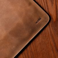 Accezz Leather laptop sleeve 16 inch - Cognac
