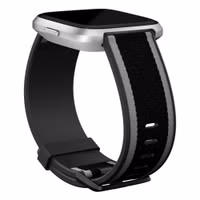 Fitbit Woven band Fitbit Versa / Versa 2 / Versa Lite - Maat S - Grey / Black