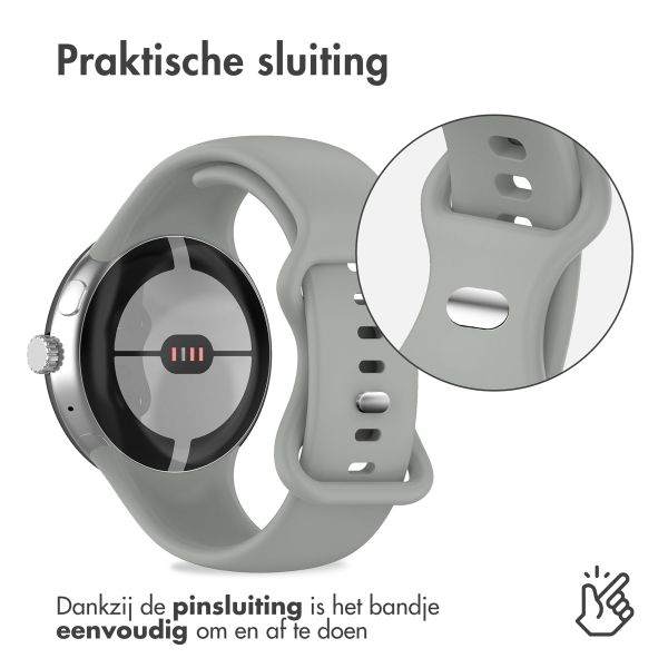 imoshion Siliconen⁺ bandje Google Pixel Watch / Watch 2 / Watch 3 / Watch 4 (41 mm) - Maat L - Grijs