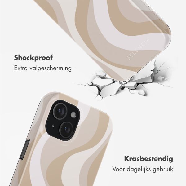 Selencia Vivid Tough Backcover met MagSafe Apple iPhone 15 - Desert Waves Beige
