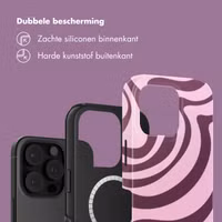 Selencia Vivid Backcover met MagSafe Apple iPhone 16 Pro - Wavy Swirl Pink Plum