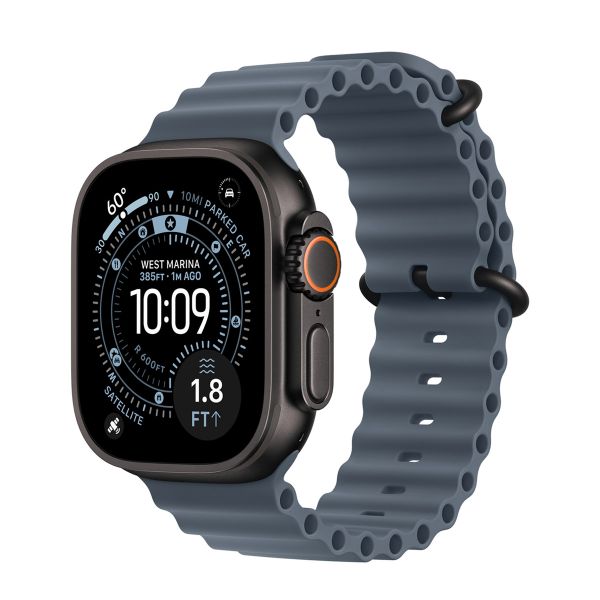 Apple Ocean Band Apple Watch Series 1 t/m 11 / SE / Ultra (44/45/46/49 mm) - Anchor Blue / Black Titanium