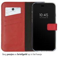 Selencia Echt Lederen Bookcase iPhone 14 Pro Max - Rood