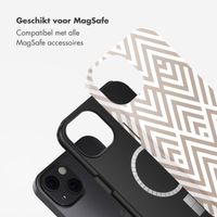 Selencia Vivid Tough Backcover met MagSafe iPhone 13 - Beige Zigzag