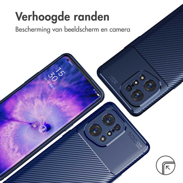 imoshion Carbon Softcase Backcover Oppo Find X5 5G - Blauw
