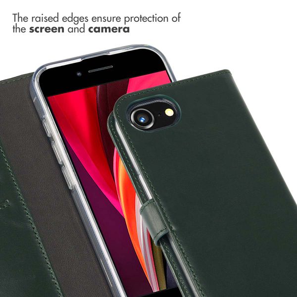 Selencia Genuine Leather Book Case Apple iPhone 17e / 16e - Green