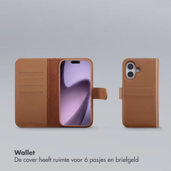 Selencia Olyn Uitneembare Bookcase met MagSafe Apple iPhone 17 - Bruin