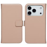 Selencia Echt Leren Bookcase Apple iPhone 18 Pro Max / 17 Pro Max - Dusty Pink