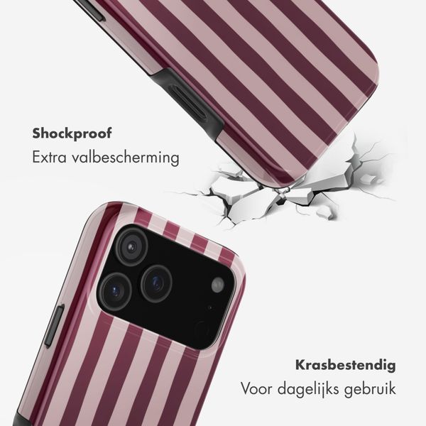 Selencia Vivid Backcover met MagSafe Apple iPhone 18 Pro Max / 17 Pro Max - Bonbon Stripe Raspberry