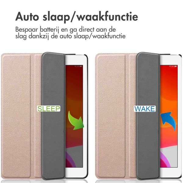 imoshion Trifold Bookcase Apple iPad 9 (2021) 10.2 inch / iPad 8 (2020) 10.2 inch / iPad 7 (2019) 10.2 inch - Rosé Goud