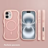 Selencia Wavy Backcover met MagSafe Apple iPhone 16 - Soft Pink