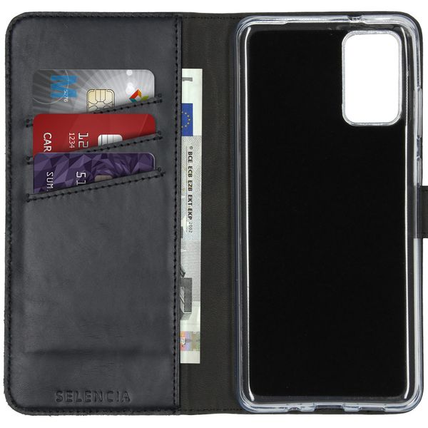 Selencia Echt Leren Bookcase Samsung Galaxy S20 Plus - Zwart