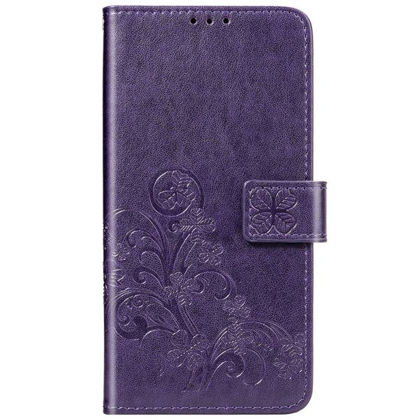 Klavertje Bloemen Bookcase Samsung Galaxy A01 - Paars