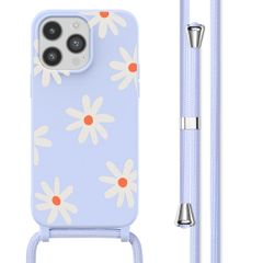 imoshion Siliconen design hoesje met koord Apple iPhone 14 Pro Max - Lila Flower Distance
