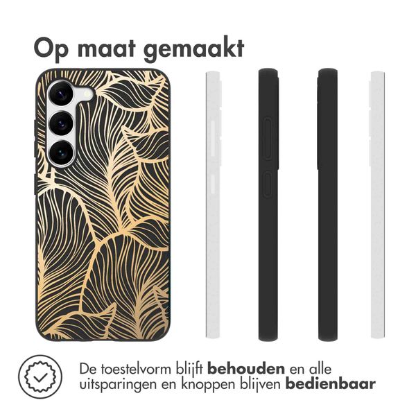 imoshion Design hoesje Samsung Galaxy S23 - Bladeren / Zwart