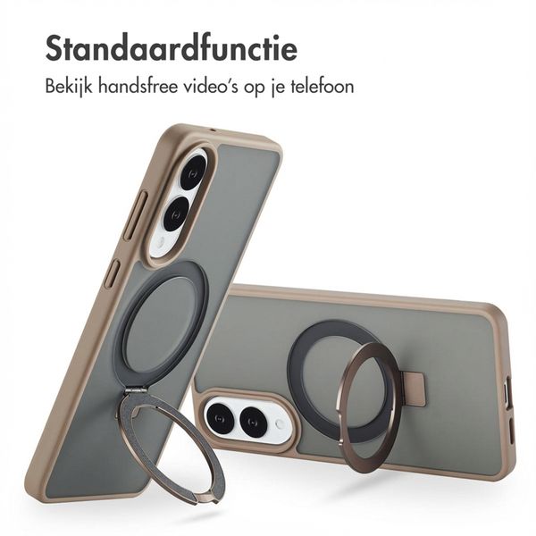 Accezz Ring Stand Backcover met MagSafe Samsung Galaxy S25 Edge - Bruin