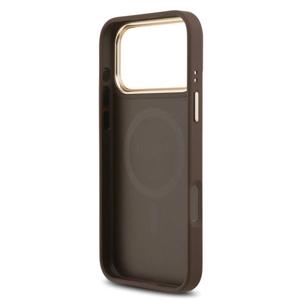 Guess Classic 4G Logo Backcover met MagSafe Apple iPhone 17 Pro - Bruin