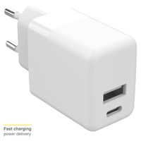 Accezz Wall Charger iPhone Xs Max - Oplader - USB-C en USB aansluiting - Power Delivery - 20 Watt - Wit