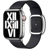 Apple Leather Band Modern Buckle Apple Watch Series 1 t/m 9 / SE (38/40/41 mm) | Series 10 / 11 (42 mm) - Maat S - Midnight