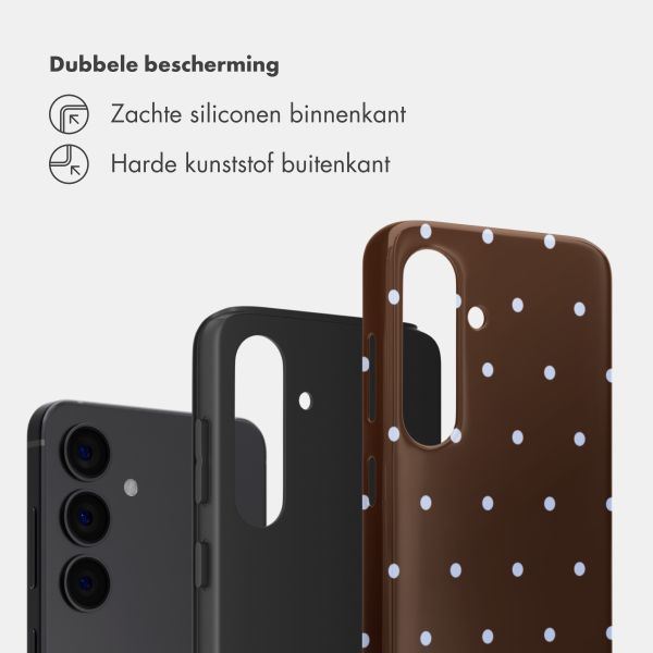 Selencia Vivid Backcover Samsung Galaxy S24 - Happy Dots Chocolate