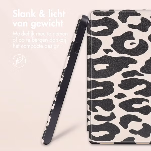 imoshion Design Slim Hard Case Sleepcover met stand Kobo Libra 2 / Tolino Vision 6 - Leopard