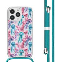 imoshion Design hoesje met koord iPhone 14 Pro - Jellyfish Watercolor