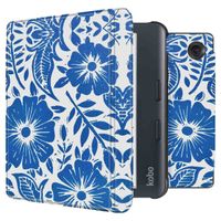 imoshion Design Slim Hard Case Sleepcover met stand Kobo Libra Colour / Tolino Vision Color - Flower Tile