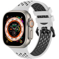 imoshion Siliconen sport bandje gesp Apple Watch Series 1 t/m 10 / SE / Ultra (2) (44/45/46/49 mm) - Wit / Zwart