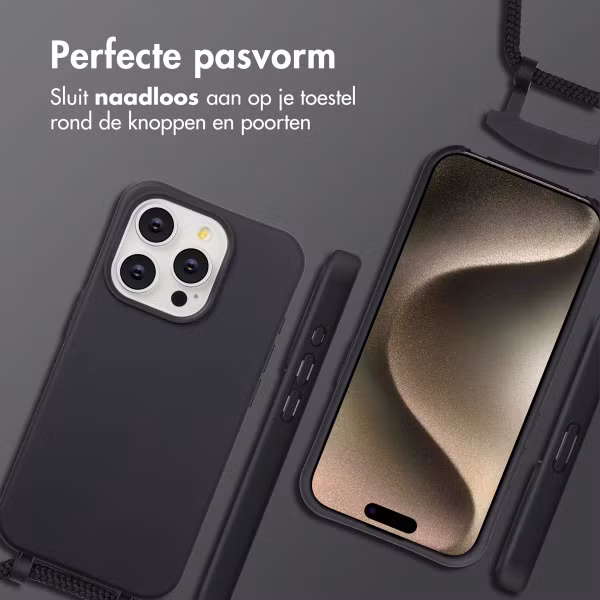 imoshion Color Backcover met afneembaar koord MagSafe Apple iPhone 15 Pro - Zwart