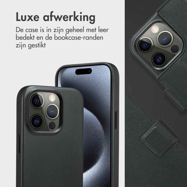 Accezz Leather Bookcase 2-in-1 met MagSafe Apple iPhone 15 Pro - Onyx Black