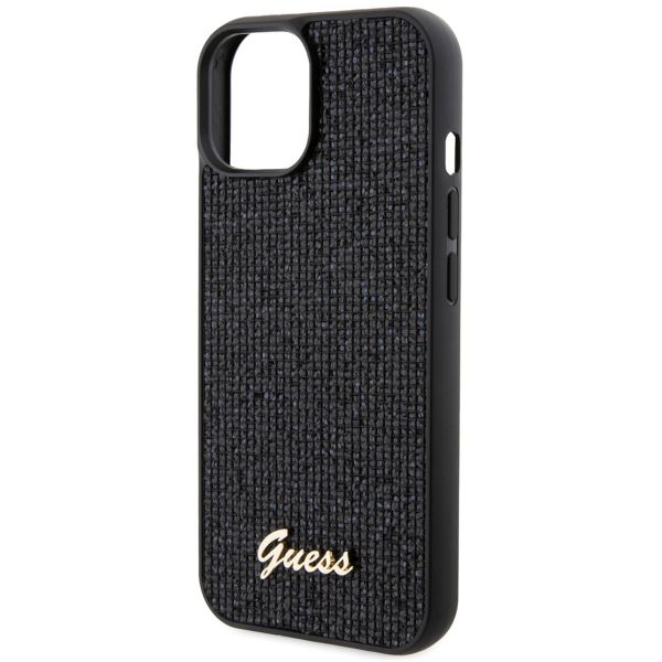 Guess Disco Script Backcover iPhone 15 - Zwart