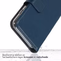 Selencia Echt Leren Bookcase iPhone SE (2022 / 2020) / 8 / 7 / 6(s) - Blauw