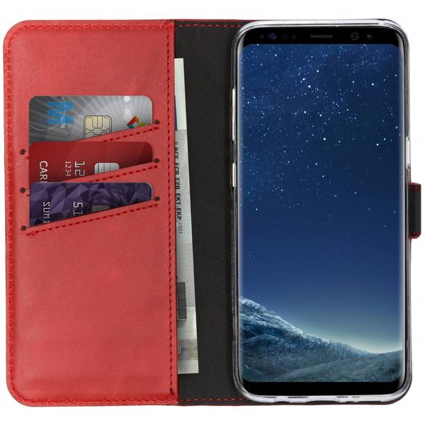 Selencia Echt Leren Bookcase Samsung Galaxy S8 - Rood