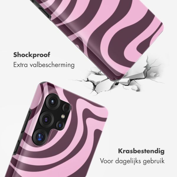 Selencia Vivid Backcover met MagSafe Samsung Galaxy S25 Ultra - Wavy Swirl Pink Plum