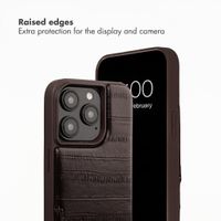 Selencia Nova Real Leather Back Cover with Card Holder Apple iPhone 15 Pro - Dark Chocolate