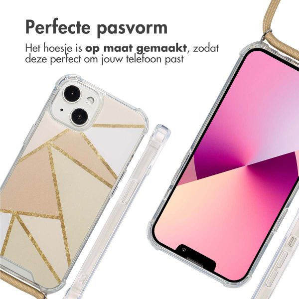 imoshion Design hoesje met koord Apple iPhone 13 - Beige Graphic