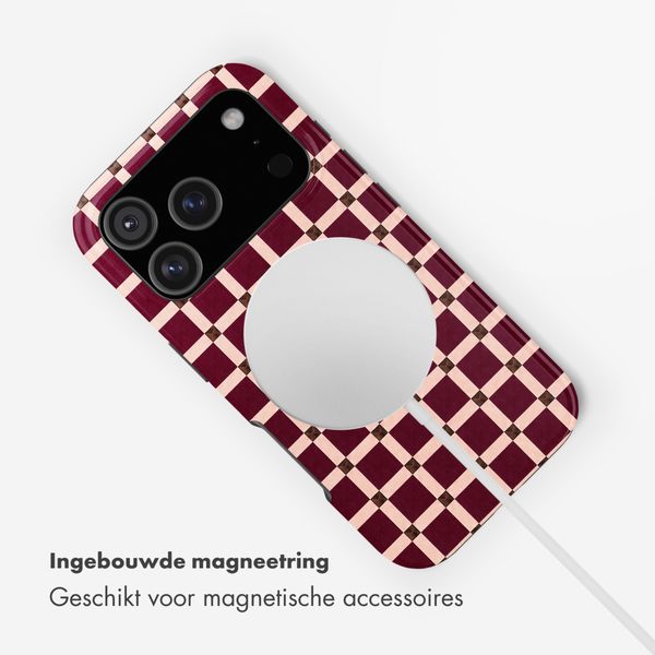 Selencia Vivid Backcover met MagSafe Apple iPhone 18 Pro / 17 Pro - Check This Burgundy