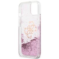 Guess 4G Logo Liquid Glitter Backcover iPhone 13 Mini - Pink