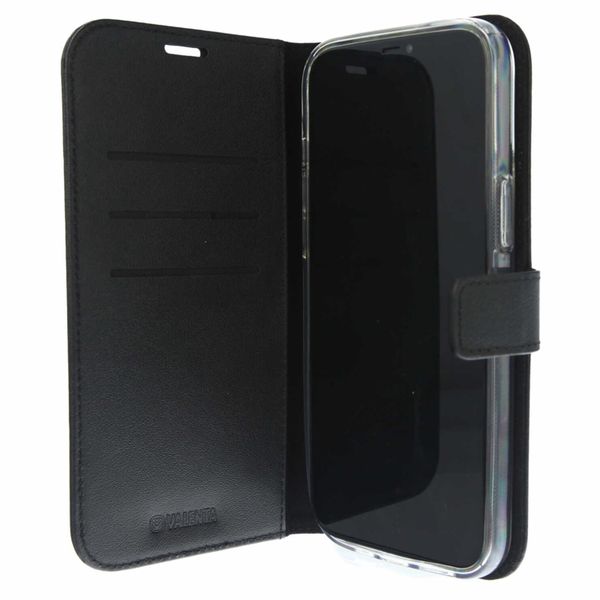 Valenta Leather Bookcase iPhone 12 (Pro) - Zwart