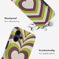 Selencia Vivid Tough Backcover met MagSafe iPhone 16 - Double Hearts Plum Fern