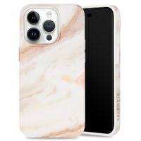 Selencia Aurora Fashion Backcover iPhone 14 Pro - Duurzaam hoesje - 100% gerecycled - Wit Marmer