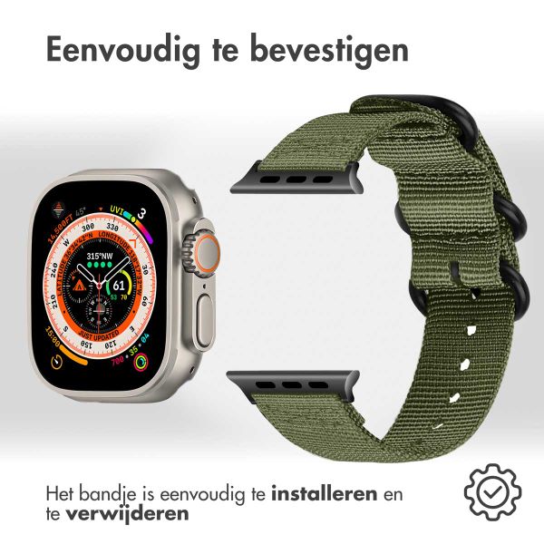 imoshion Nylon bandje Apple Watch Series 1-10 / SE / Ultra (2) - 42/44/45/46/49 mm - Groen