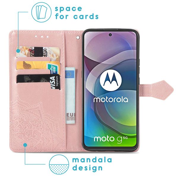 imoshion Mandala Bookcase Motorola Moto G 5G - Rosé Goud