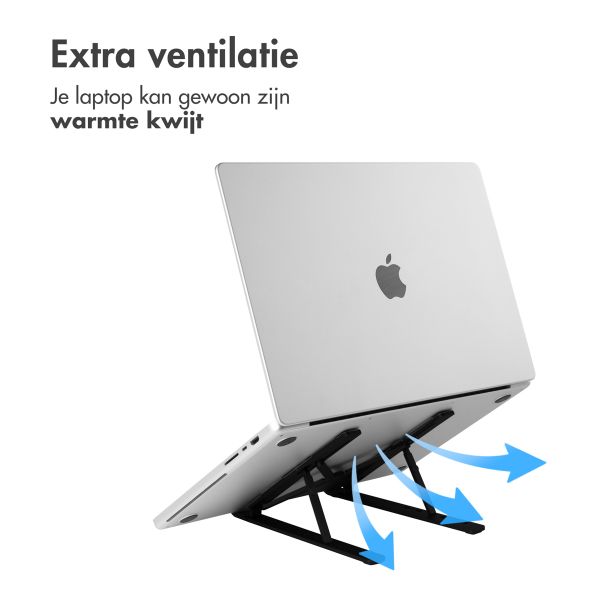 Accezz Laptop houder - Laptop standaard - Verstelbaar en opvouwbaar - Zwart